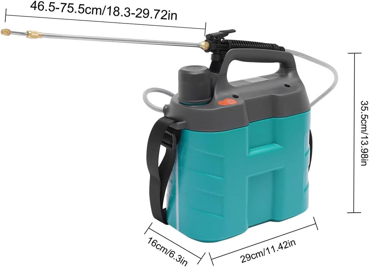 8 liter, elektrische tuinspuit, lithium-ion-accu, drukspuit, kleine mestsproeier voor tuin, wijngoed, gazon, draagbare sproeier, plantensproeier