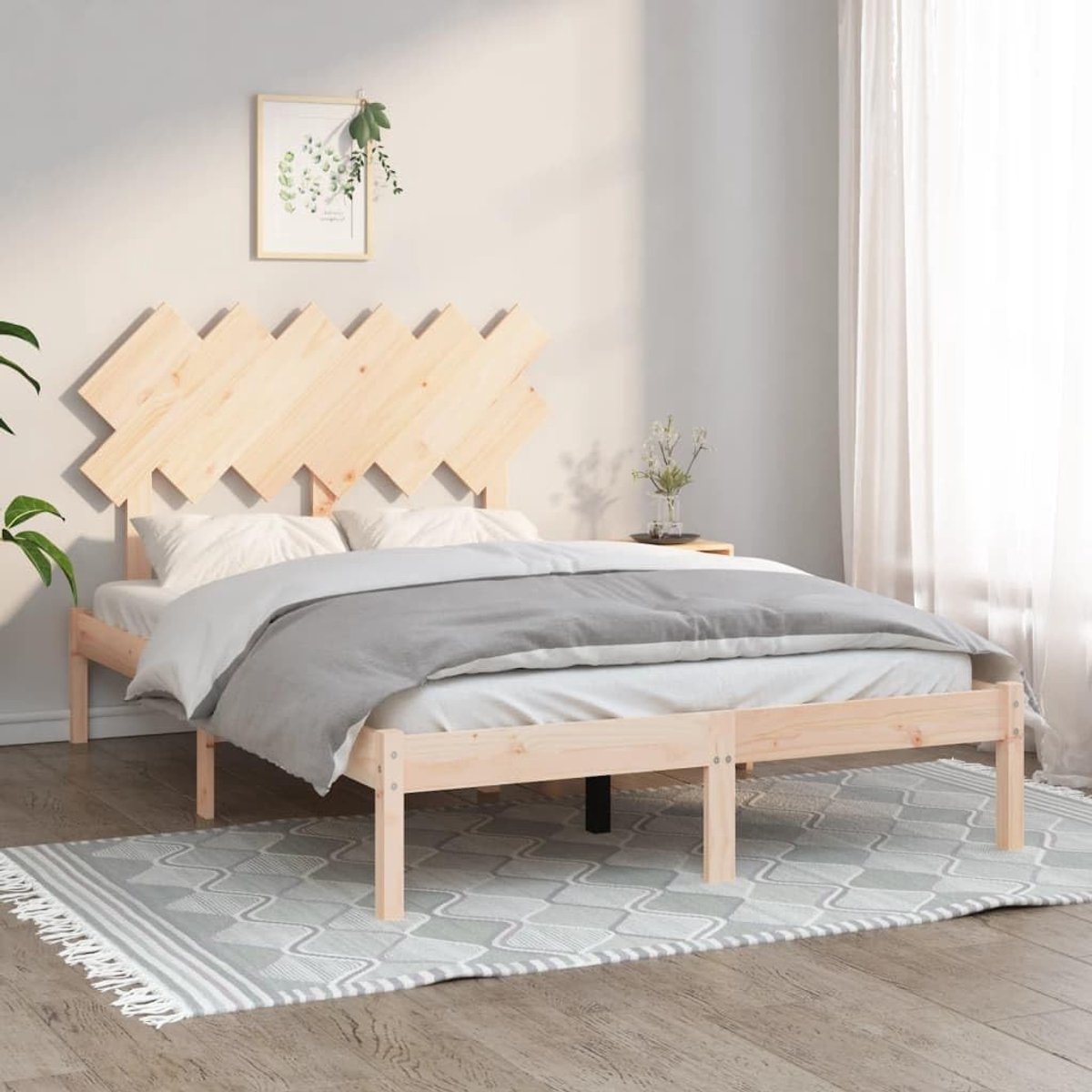 Bed tweepersoonsbed massief houten bed 120x190 cm 4FT Small Double Geschikt voor familiekamers