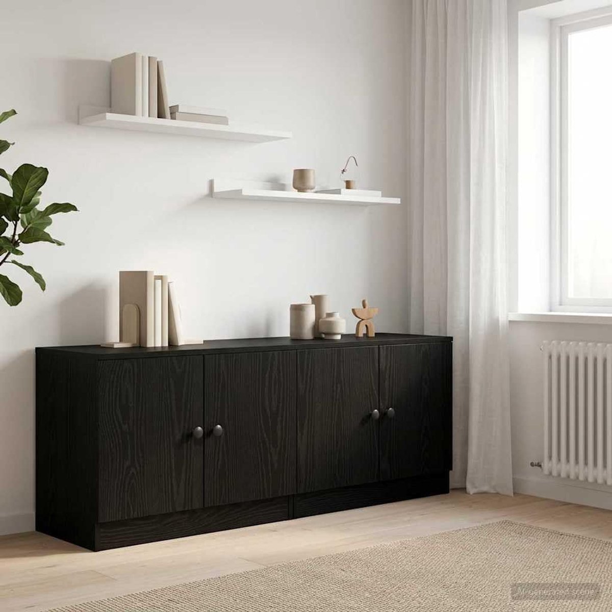 Hout Modern minimalistisch 66 x 35 x 48 cm Zwarte Eik