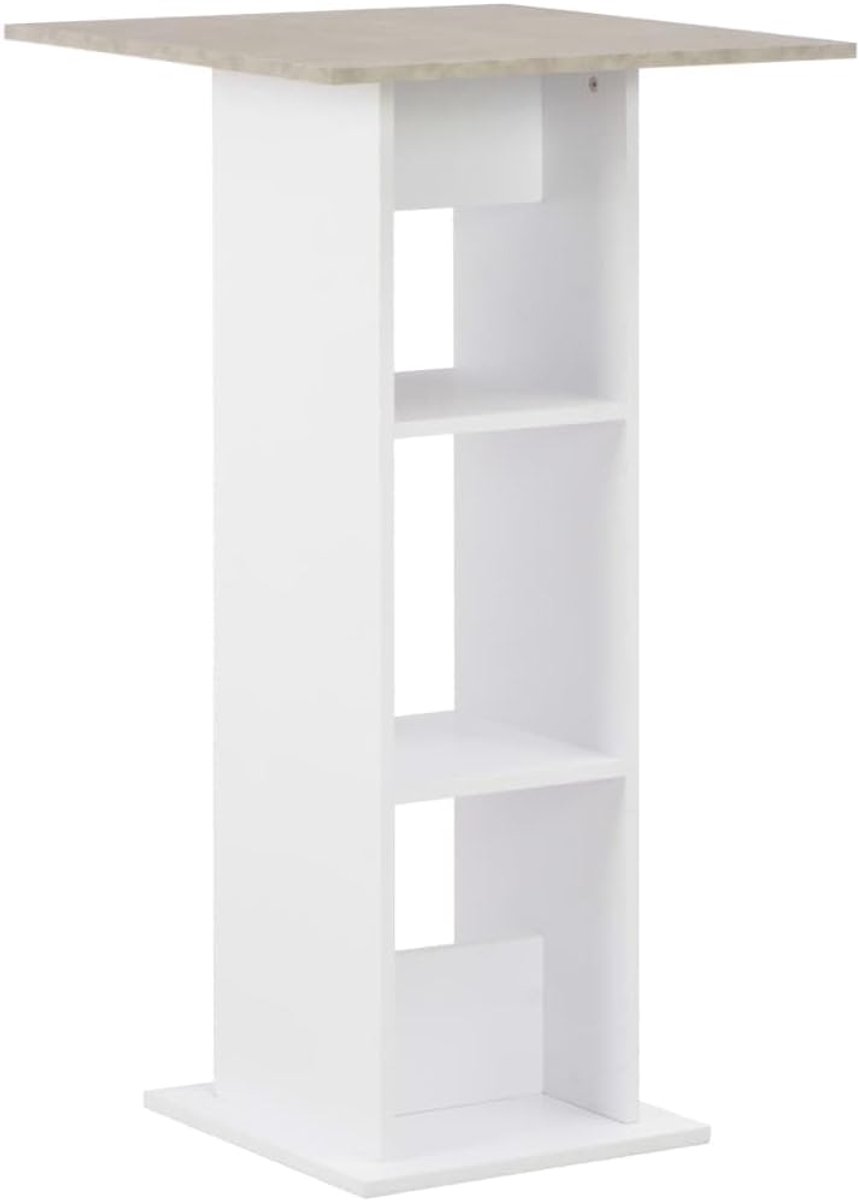 Wit en beton, keukentafel, eettafel voor woonkamer, 60 x 60 x 110 cm