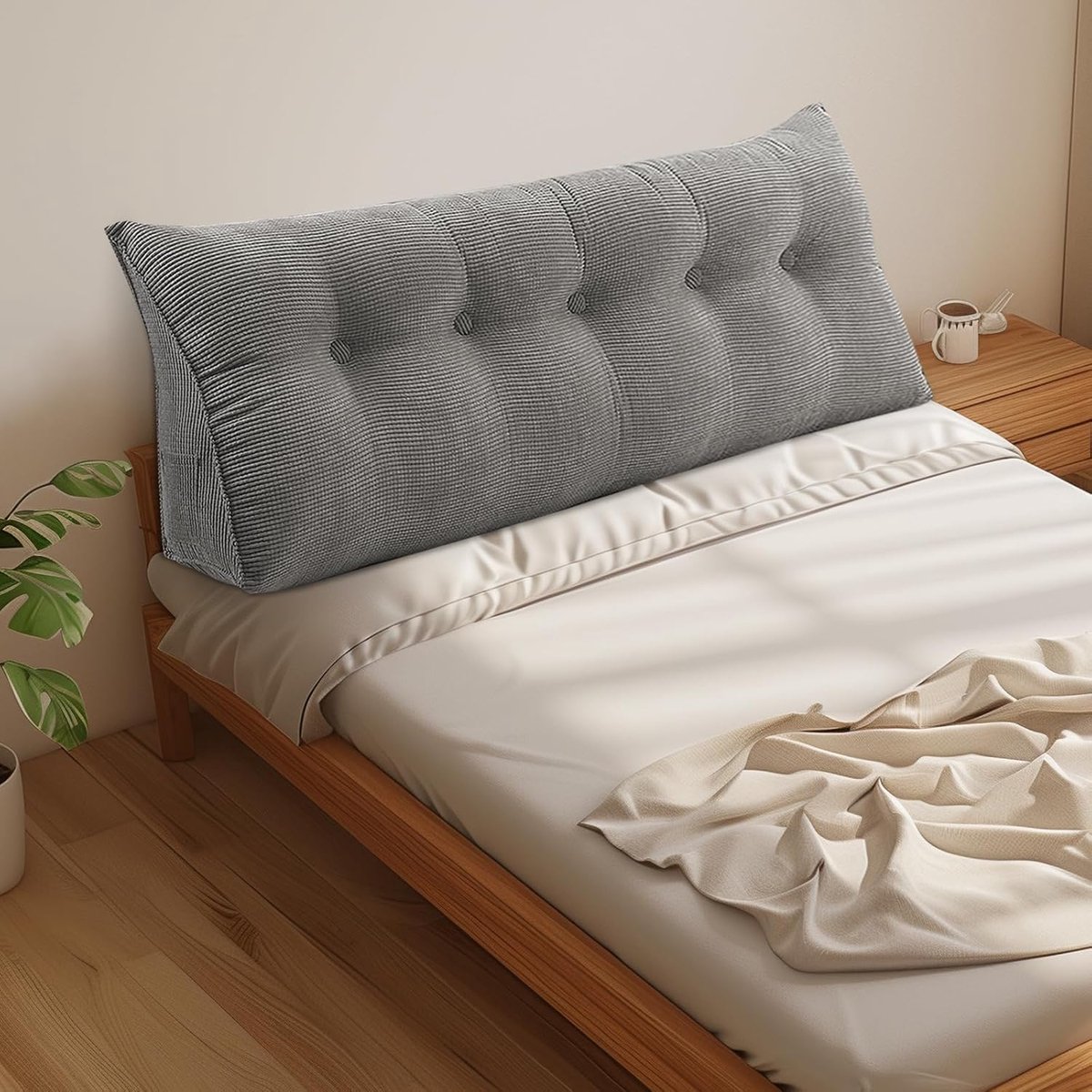 Hoofdbordkussen voor bedrust met afneembare overtrek, leeskussen voor rugpositionering, leeskussen om in bed te zitten