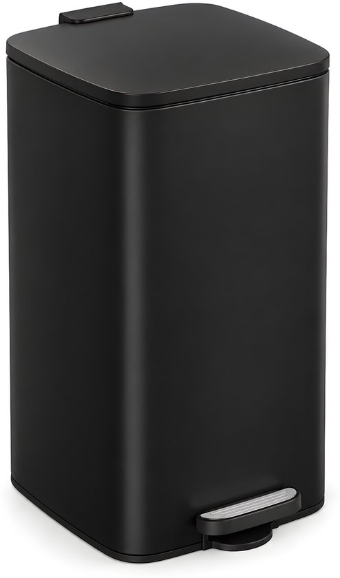 Five Stars® Prullenbak 60 Liter - Pedaalemmer 60L - Vuilnisbak - Afvalbak - RVS - Soft Close Deksel - Zwart