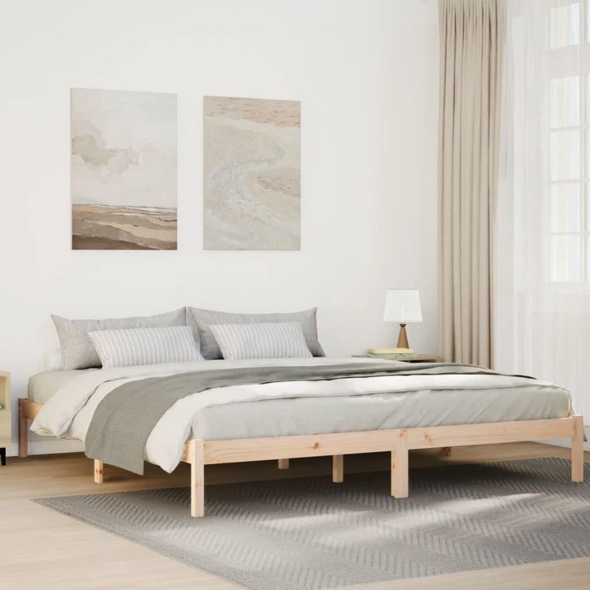 Grenenhouten extra lang lattenbodem naturel 200x220 cm