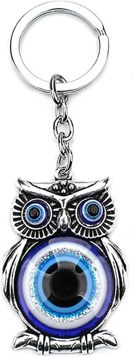 Sleutelhanger, boze oog boze oog duivelse oog sleutelhanger, gelukkige charme leuke tas hanger voor vrouwen mannen meisjes kind rugzak handtas, blauw/01, S