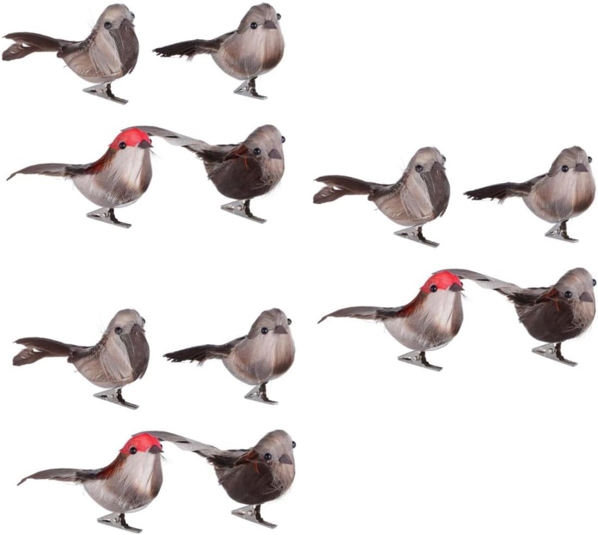 3 Sets Kunstveren Realistische Foam Ornamenten Voor Feest Kleurrijke Natuurgetrouwe Vogelversiering Voor Buitengebruik Willekeurige Kleur 4 Stuks * 3