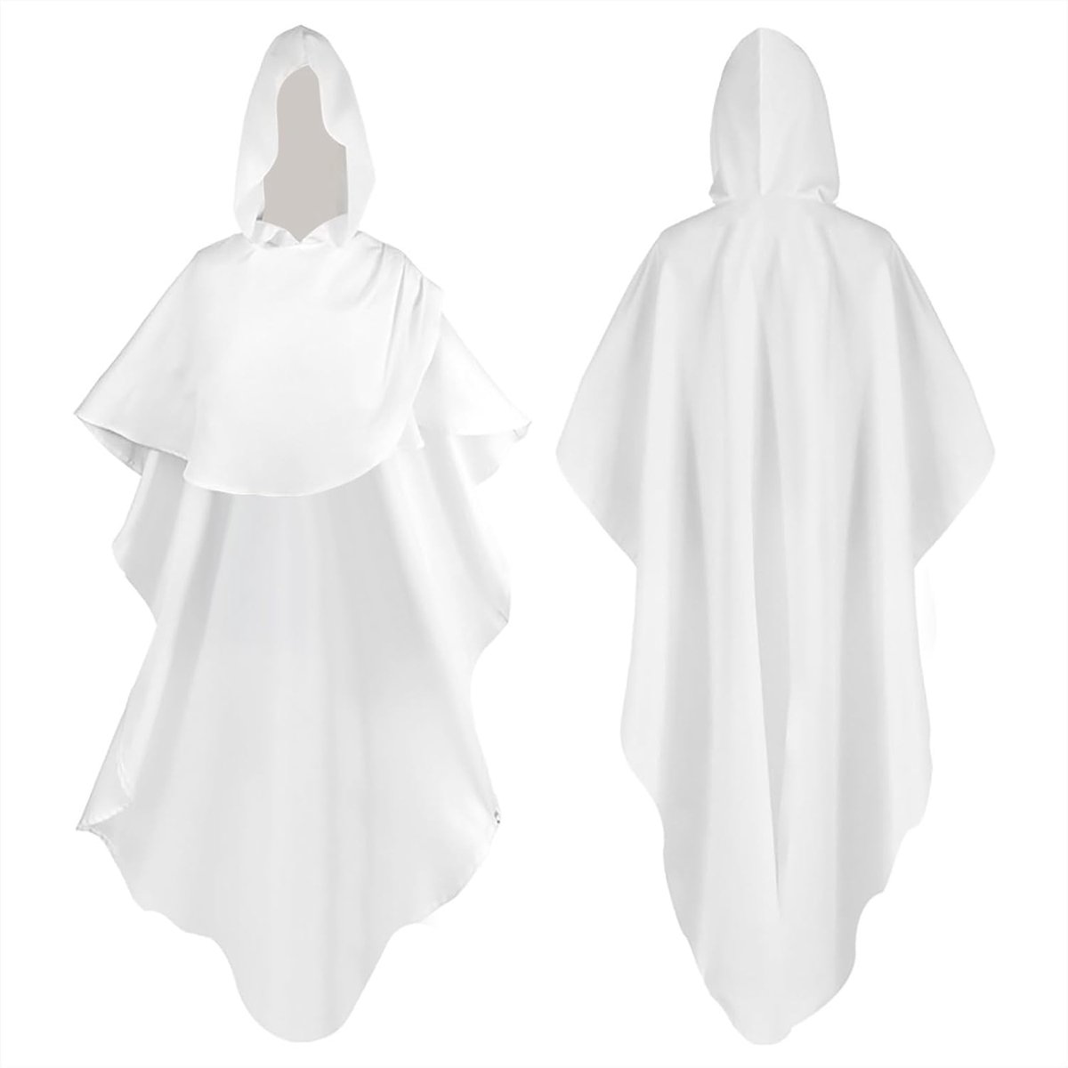 Uniseks korte cape voor Halloween, punk-stijl, losse capuchon, knoopsluiting, wollen bovendeel