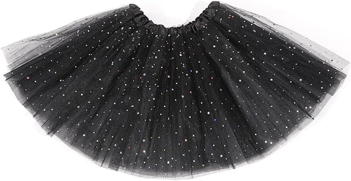 1 x tutu-rok voor dames, tule rok voor dames, carnavalsrok voor dames, korte party, tutu, vintage, ballerina, cosplay-rok, onderrok, zwarte rok
