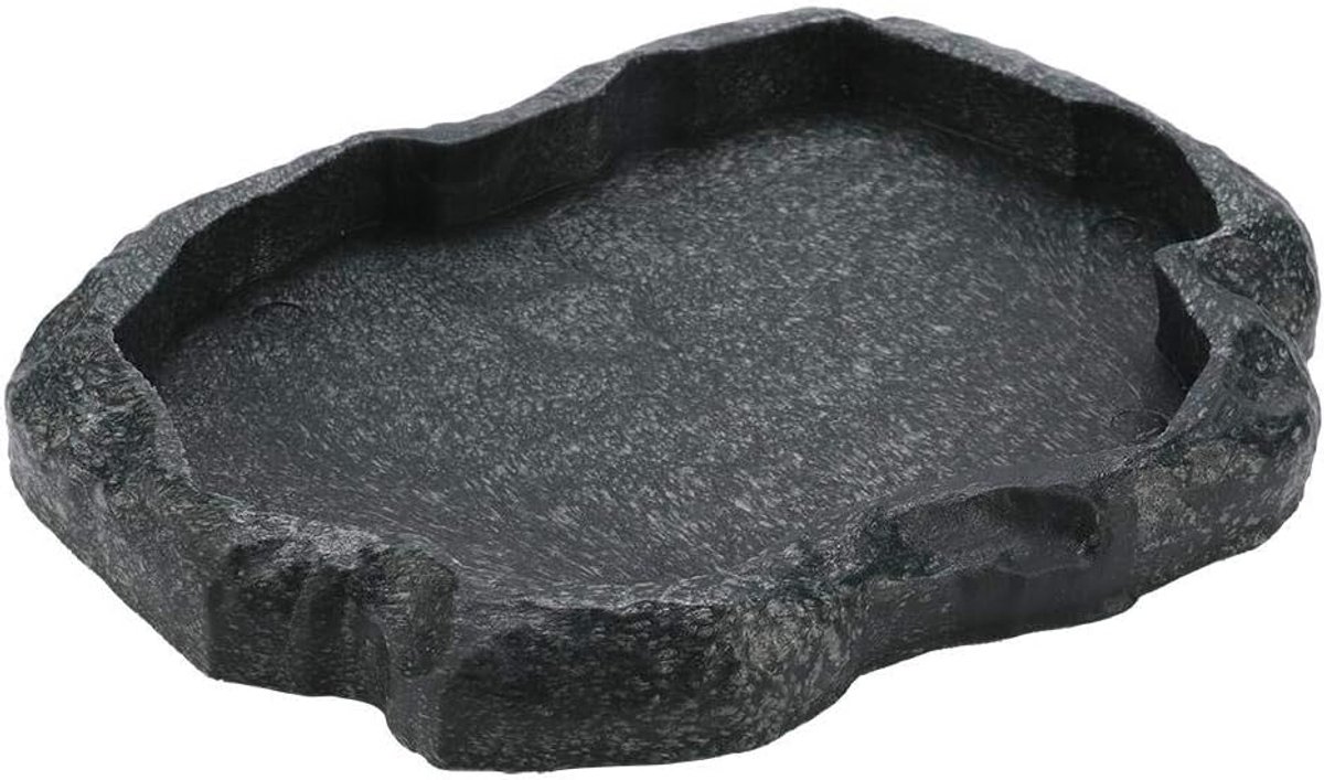 Waterbak, Hars Antislip Klim Huisdier Schildpad Hagedis Rots Drinkvoer Voederschotel (M-Groen)