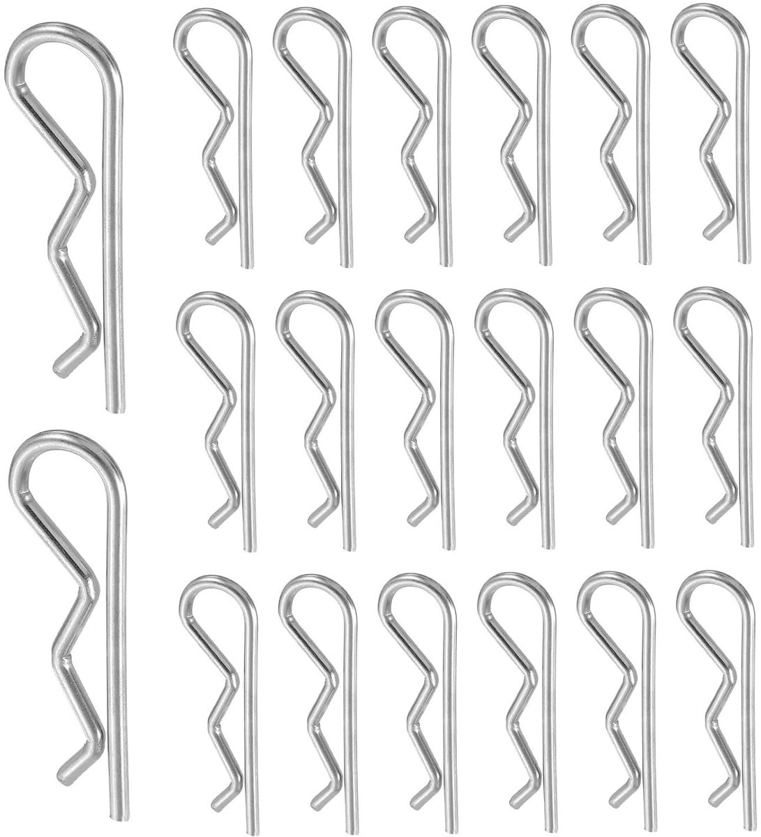 20 Stuks Hitch Pin Clips 2mm x 40mm R Clips van Roestvrijstaal - Assortiment voor Aanhangers, Grasmaaiers en Voertuigen