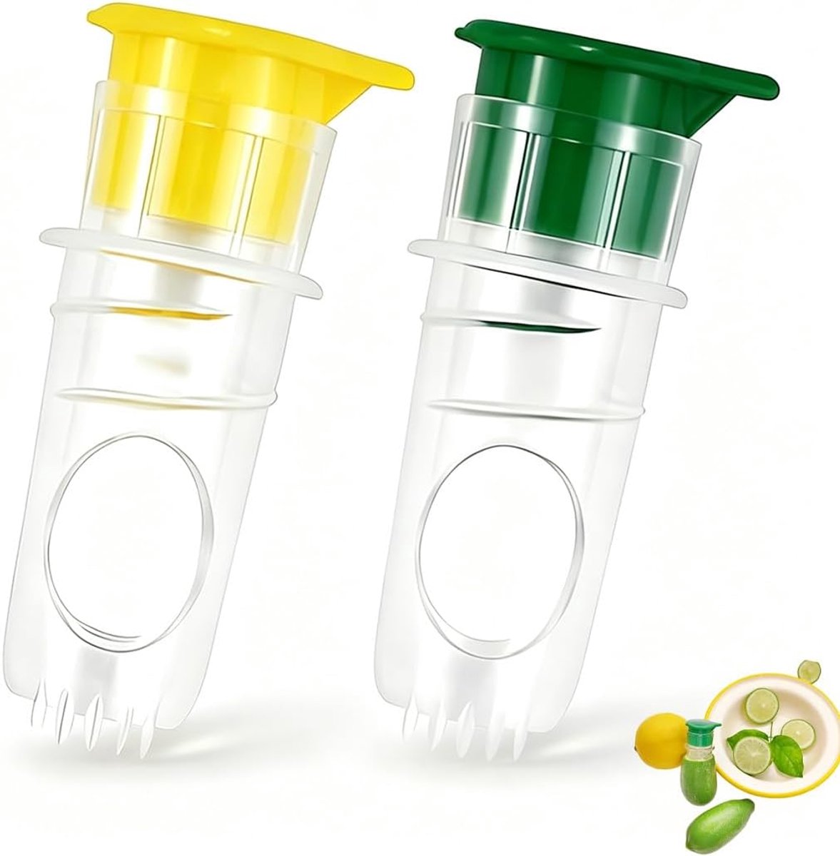Handmatige citruspers, 2-delig, draagbaar, met deksel, voor sinaasappel, limoen en citrusvruchten, gemakkelijk te reinigen, ideaal voor cocktails, dranken, salades en zeevruchten