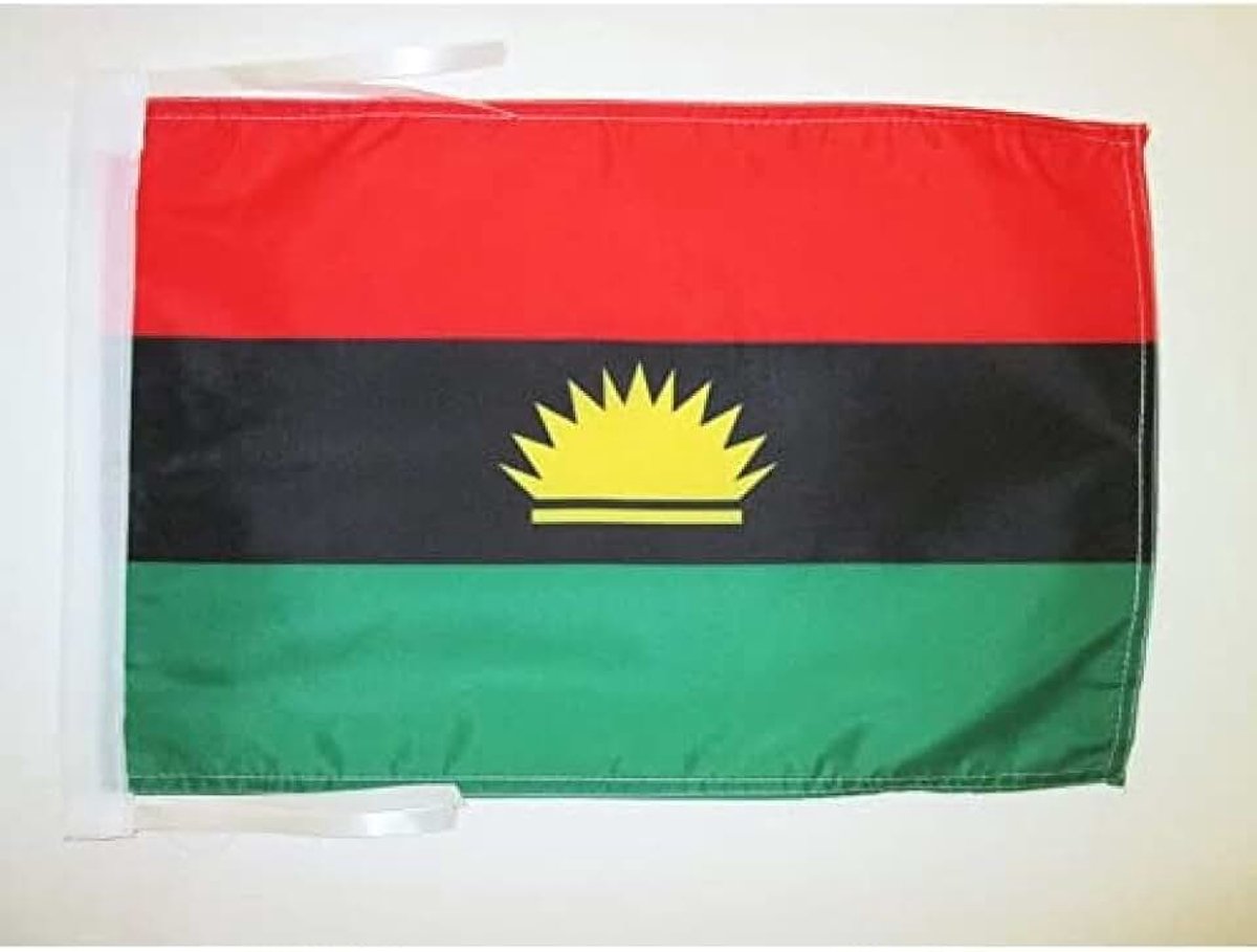 Nigeria Flag - 18'' x 12'' - 100% Polyester Biafra Small Banner with Two Cords - Fade Resistant - Vivid Colors - 18x12 in - 45x30 Cm