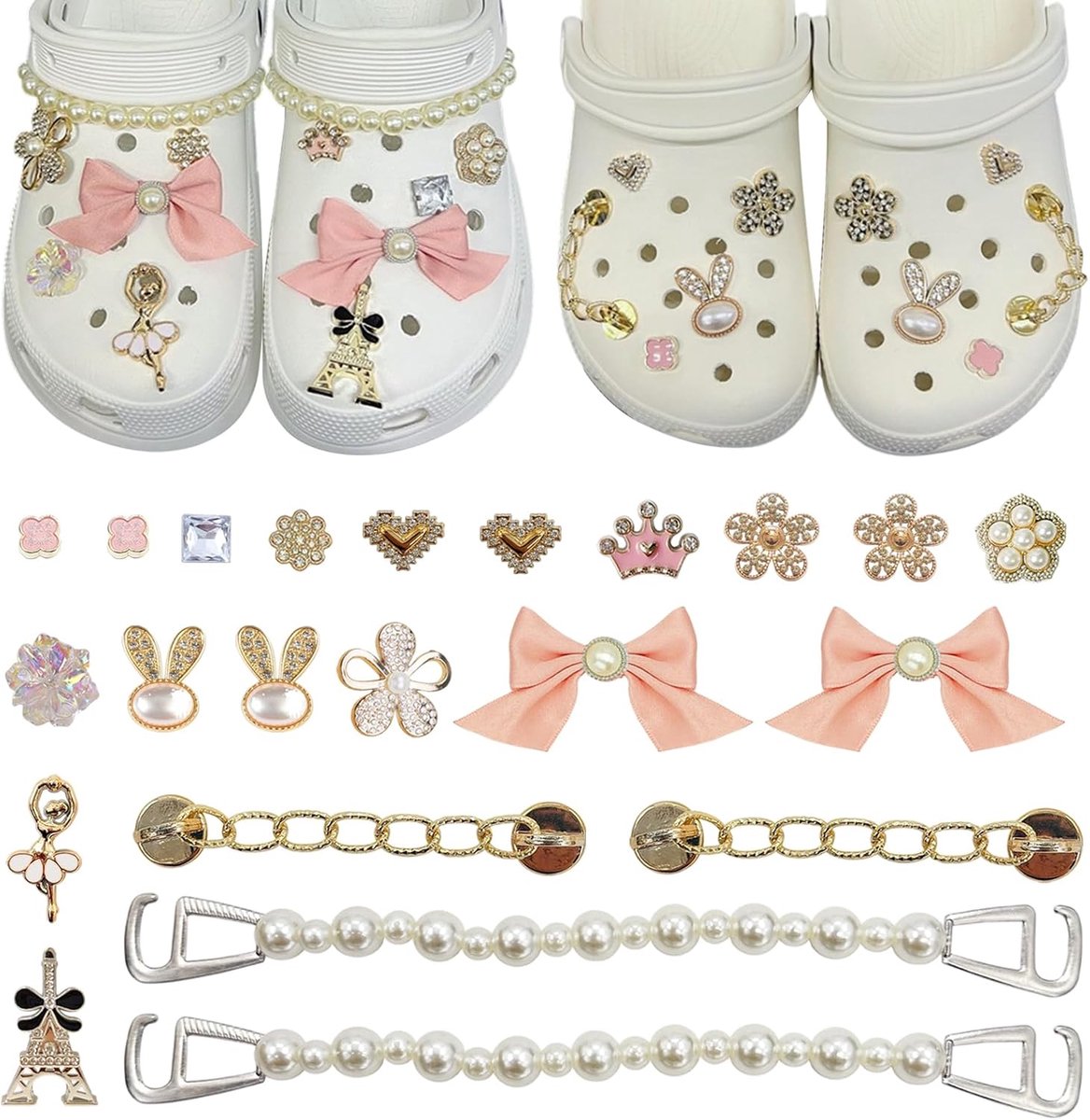 Bedels, schoenbedels, glitter schoenbedels, vlinders, schoenbedels