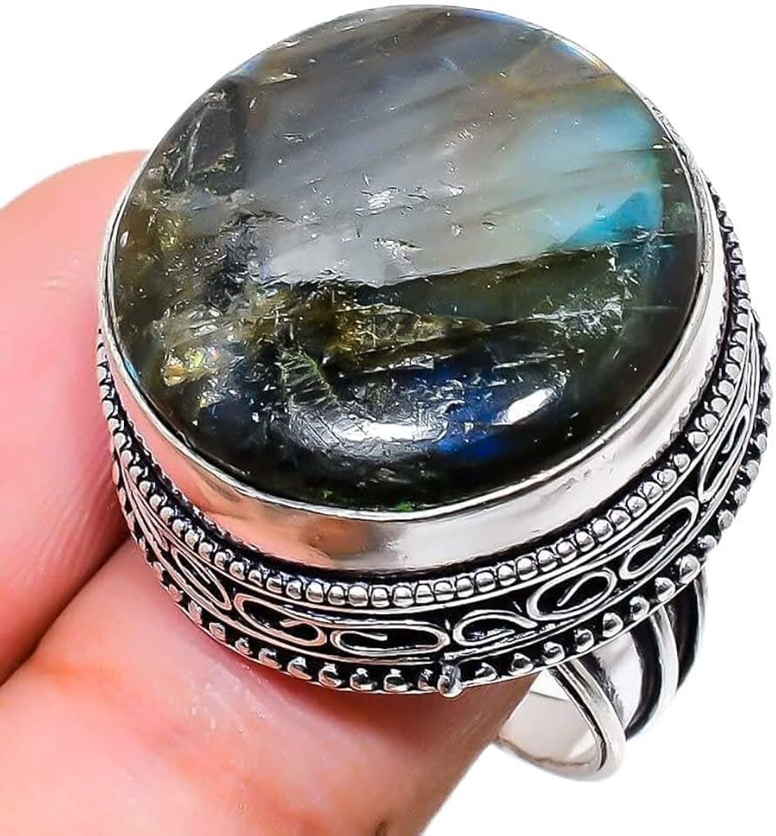 Handmade Ring Size 8 US For Girls Woman's Sterling Silver Plated Jewelry From Kashish