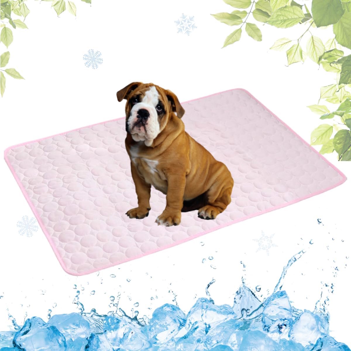 Koelmat voor Hond, Zelfkoel Hondenmat, Kat Koelmat, Niet-toxisch Huisdier Zelfkoelende Pad, Wasbaar Hondenkoelmat voor Honden en Katten in Hete Zomer Ontspannen(Roze,50x60cm)