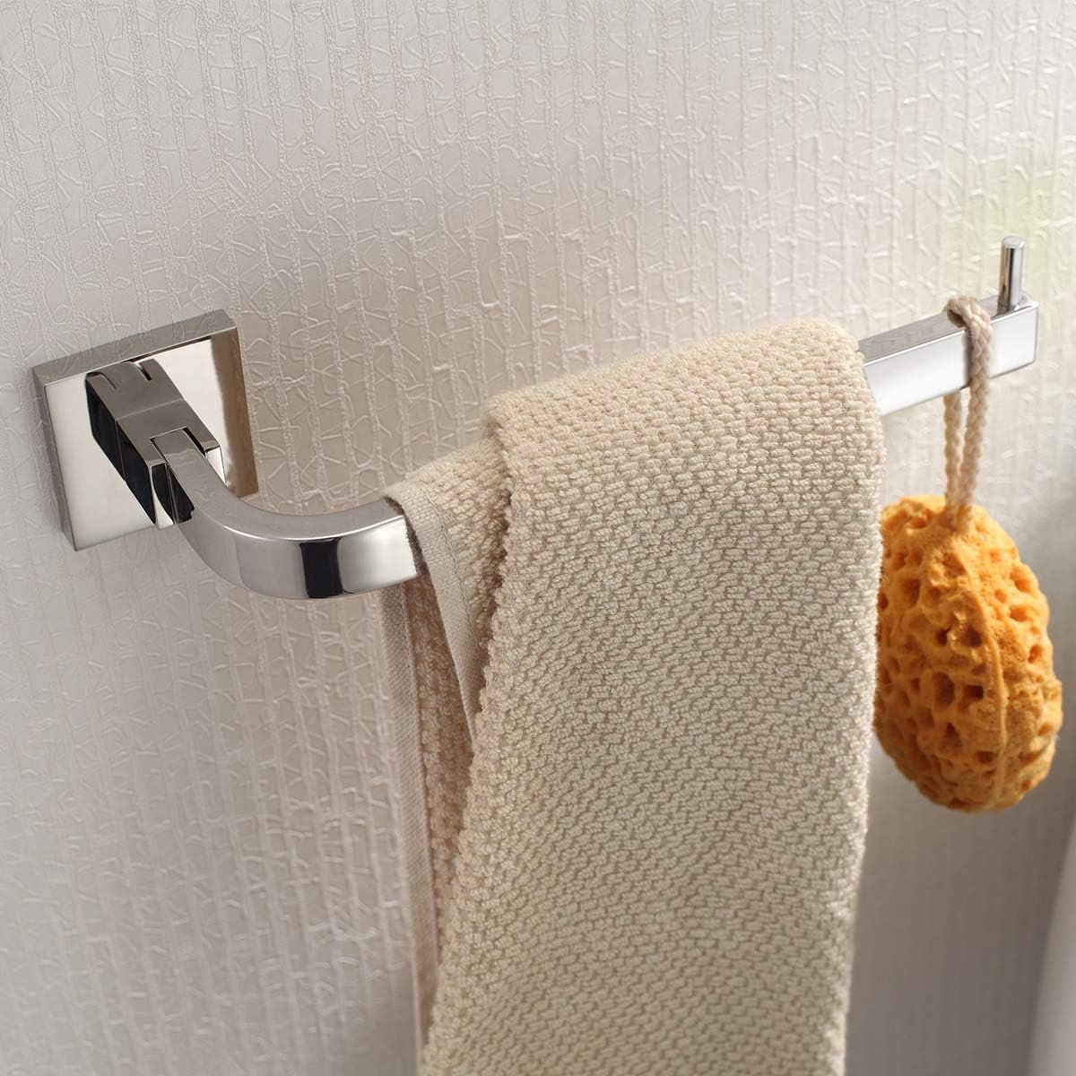 Staal Vierkante Basis Handdoek Haak Bar Zilver Badkamer Accessoires