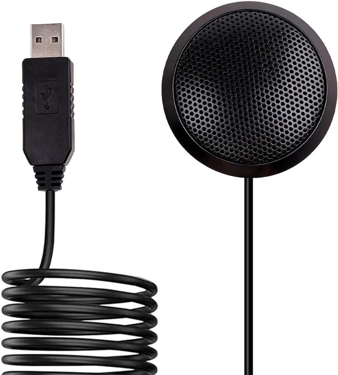 USB-microfoon voor pc, pc-microfoon, 360° voor laptop, plug and play, voor vergaderingen, online onderwijs, zoom, games, plug & play, compatibel met computers en smartphones (3 m lange kabel)