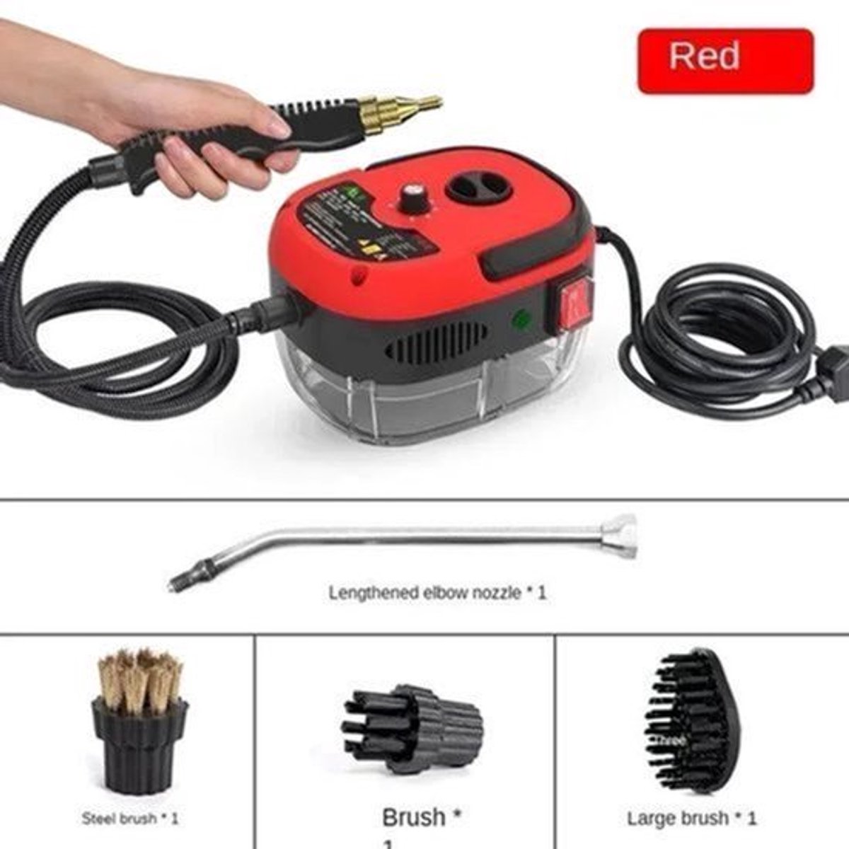 Stoomreiniger - 2500W - Draagbare - Hogedrukreiniger - Hete Stoom - Hoge Temperatuur Desinfectie - Voor Auto - Keuken - Airco en Thuisgebruik