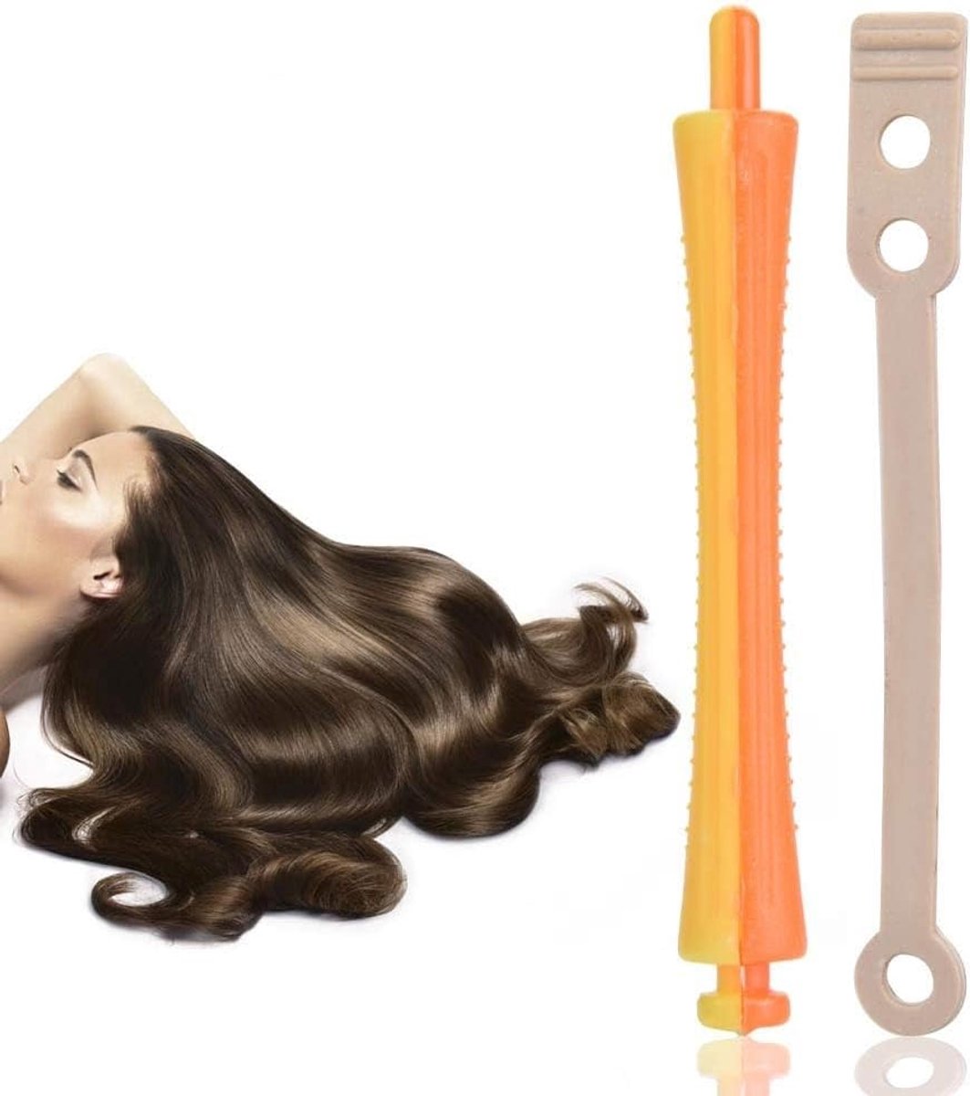 8 maten standaard haarrollen Heat Perm Wave Rod Hair Clip Curlers met rubberen band (SH-3)
