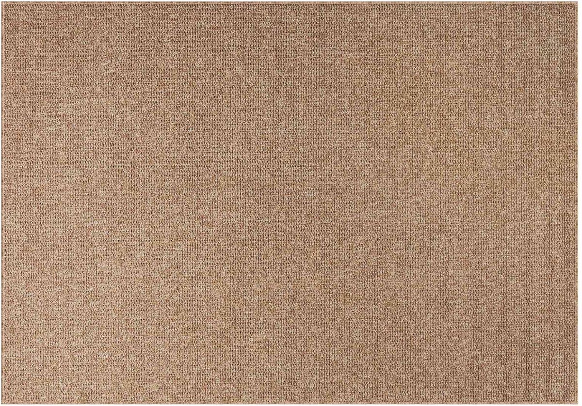 Tapijt wasbaar op 60 graden, naturel, 230 x 160 cm, rechthoekig polyester tapijt met antislip achterkant, geschikt voor woonkamer, hal en terras, machinewasbaar