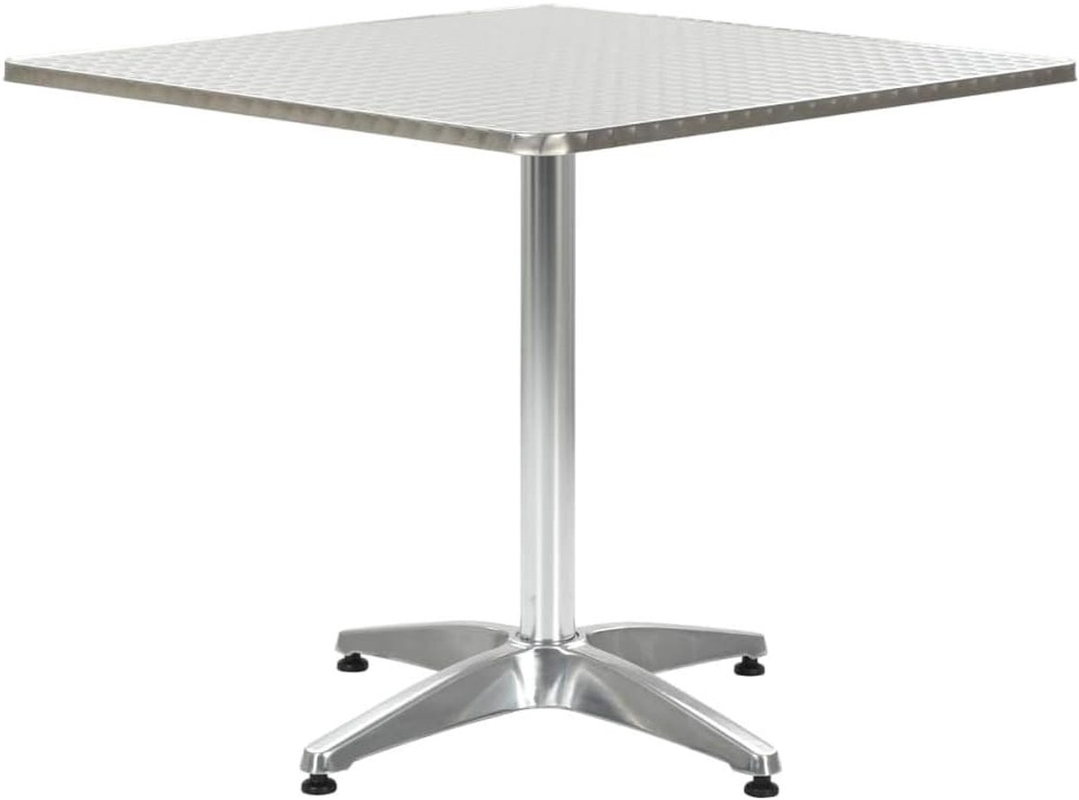 Zilverkleurig, 80 x 80 x 70 cm, aluminium, voor tuin, terras, eettafel, campingtafel, feesttafel, geschikt voor balkons, terrassen, dekken