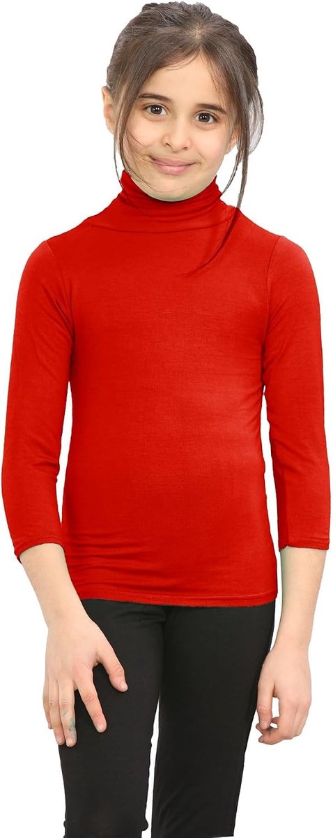 Turtle Neck Top Kids, Casual T-shirt met lange mouwen voor meisjes, kinderen poloshirts meisjes en jongens T-shirt voor school en sport, coltrui hals unisex top