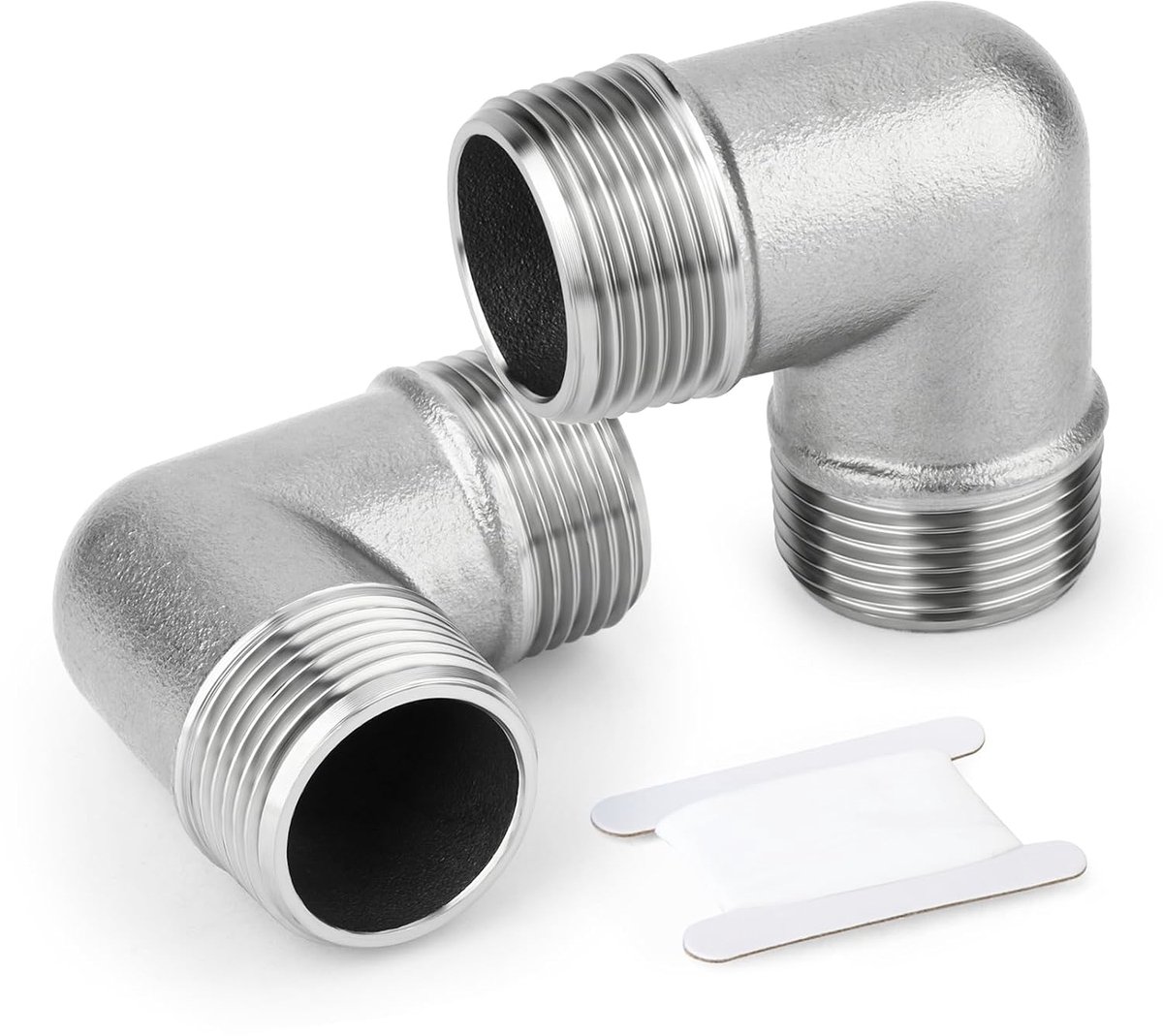 2 stuks 304 roestvrij staal 90-graden mannelijke elleboogpijpverbinding 1/8" BSP mannelijke pijpverbinding