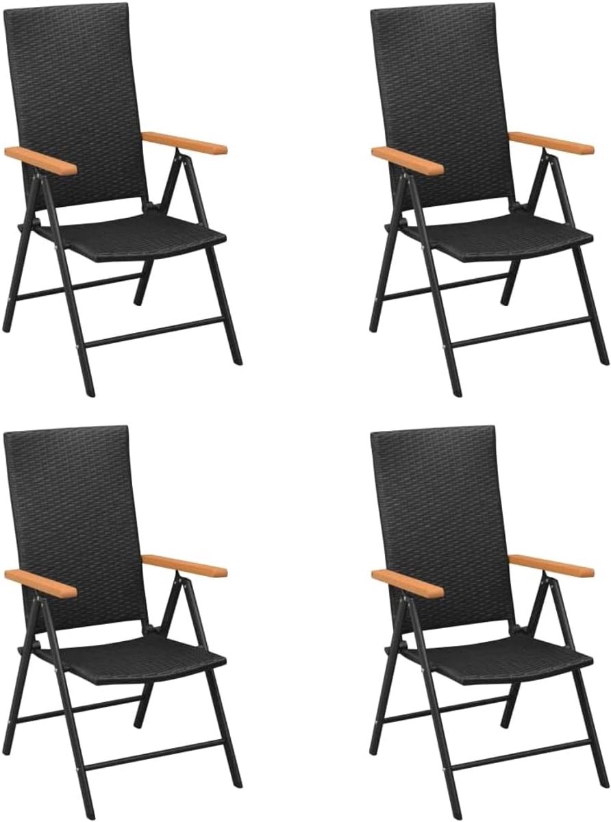 4 stuks, polyrotan, zwart, vrijetijdsstoelen, terrasstoelen, balkonstoelen, terrasstoelen, terrasstoelen, terrasstoelen, terrasstoelen