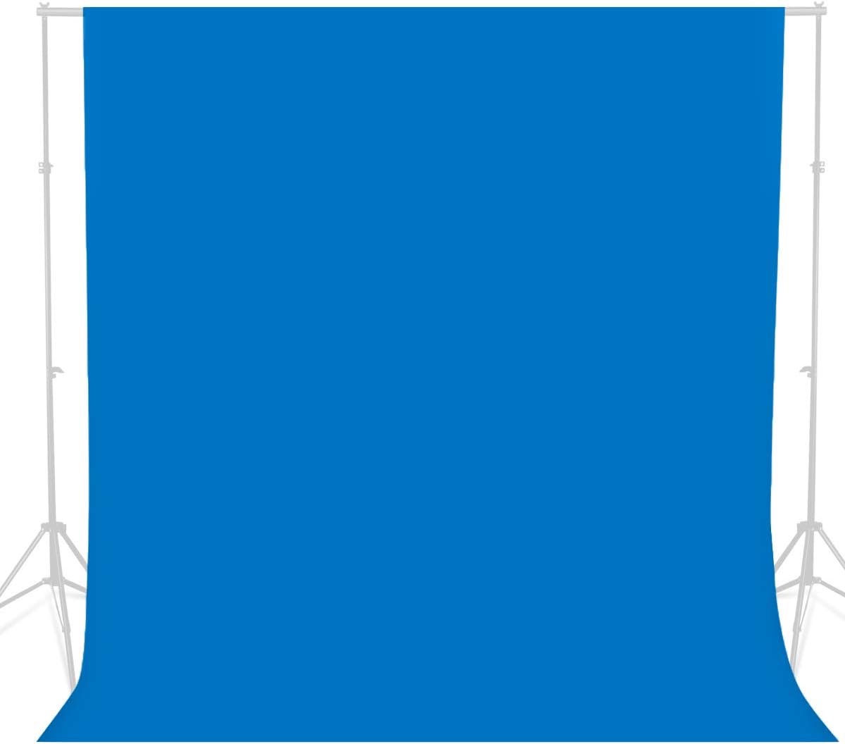 1,8 x 2,7 m blauw scherm achtergrond fotografie achtergrond, 100% katoen mousseline chromakey machine wasbaar inklapbare achtergrond voor studio product portret schieten, live streaming, zoom