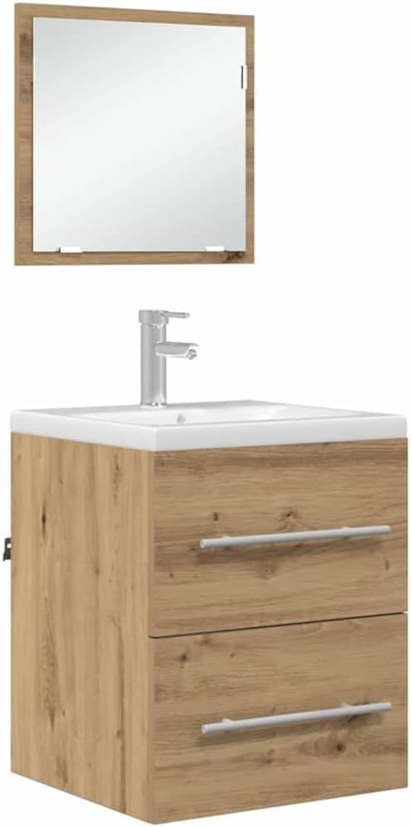 Badkamermeubelset bruin 41 x 38,5 x 48 cm houtmateriaal wandmontage