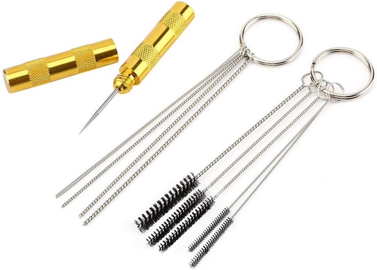 Reinigingsgereedschap, roestvrij staal, naald en borstelset voor airbrush-spuitpistool, professionele airbrush-reinigingsset voor doe-het-zelf kunstenaars en professionals