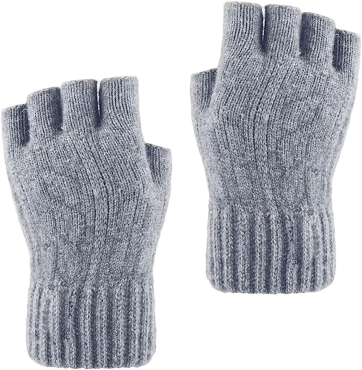 Alpacawol BZST-04 Mannenwarmers voor heren, halve vingers, winterhandschoenen