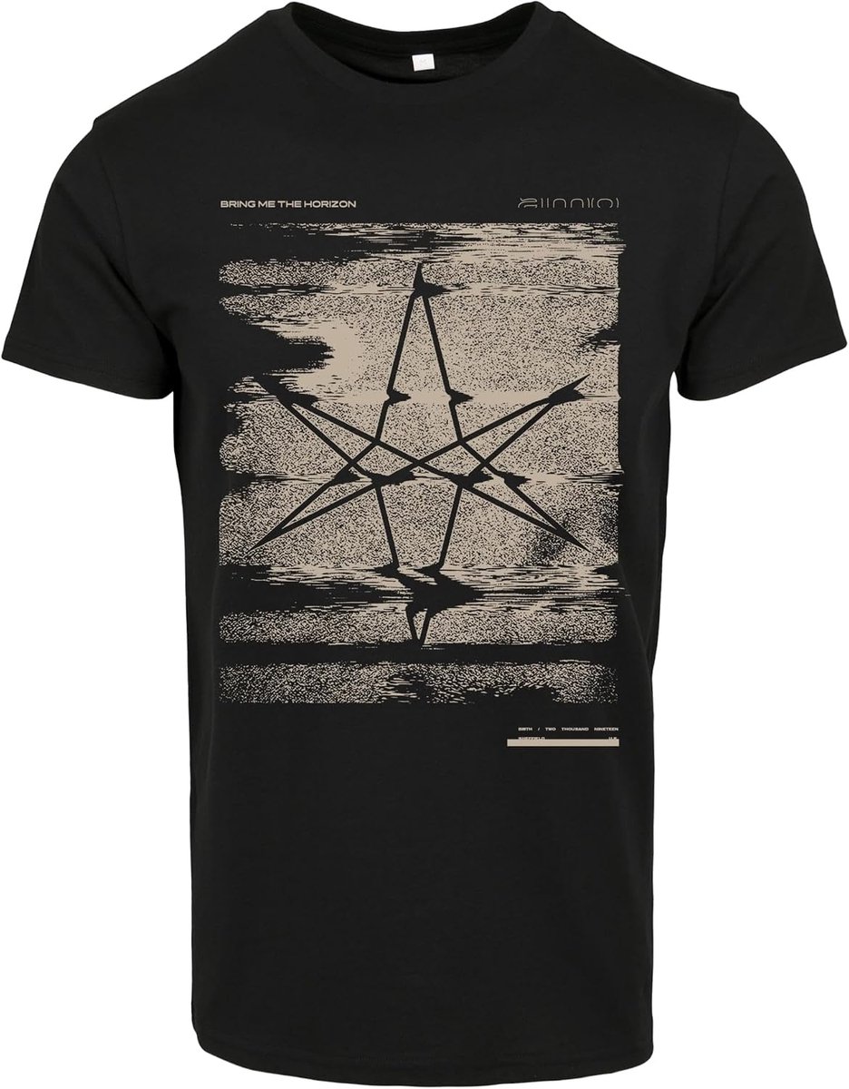 Unisex T-shirt Broken Xerox Hexagram - UK, regular fit, katoen 100%, XS, zwart, XS