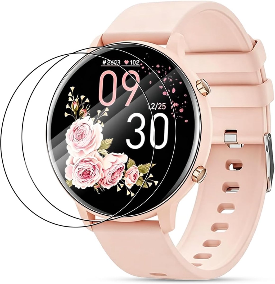 3 stuks displaybeschermfolie van gehard glas voor AcclaFit D2 smartwatch, 9H hardheid, HD-helderheid, krasbestendig
