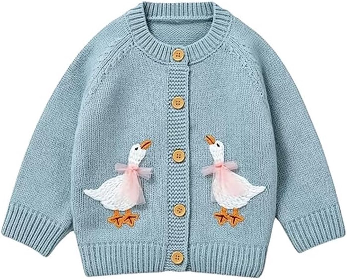 Meisjes Cardigan Vest – Zachte Babytrui met Lange Mouwen voor Herfst, Winter en Lente, Schattig Warm Peutervest voor Dagelijks Gebruik en Speciale Gelegenheden