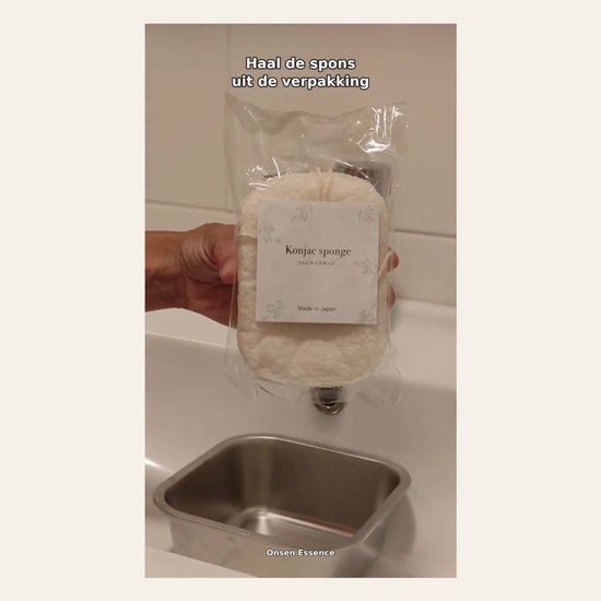Onsen Essence Konjac Spons Naturel - Japanse Douche Spons & Bad Spons - Milde Exfoliatie