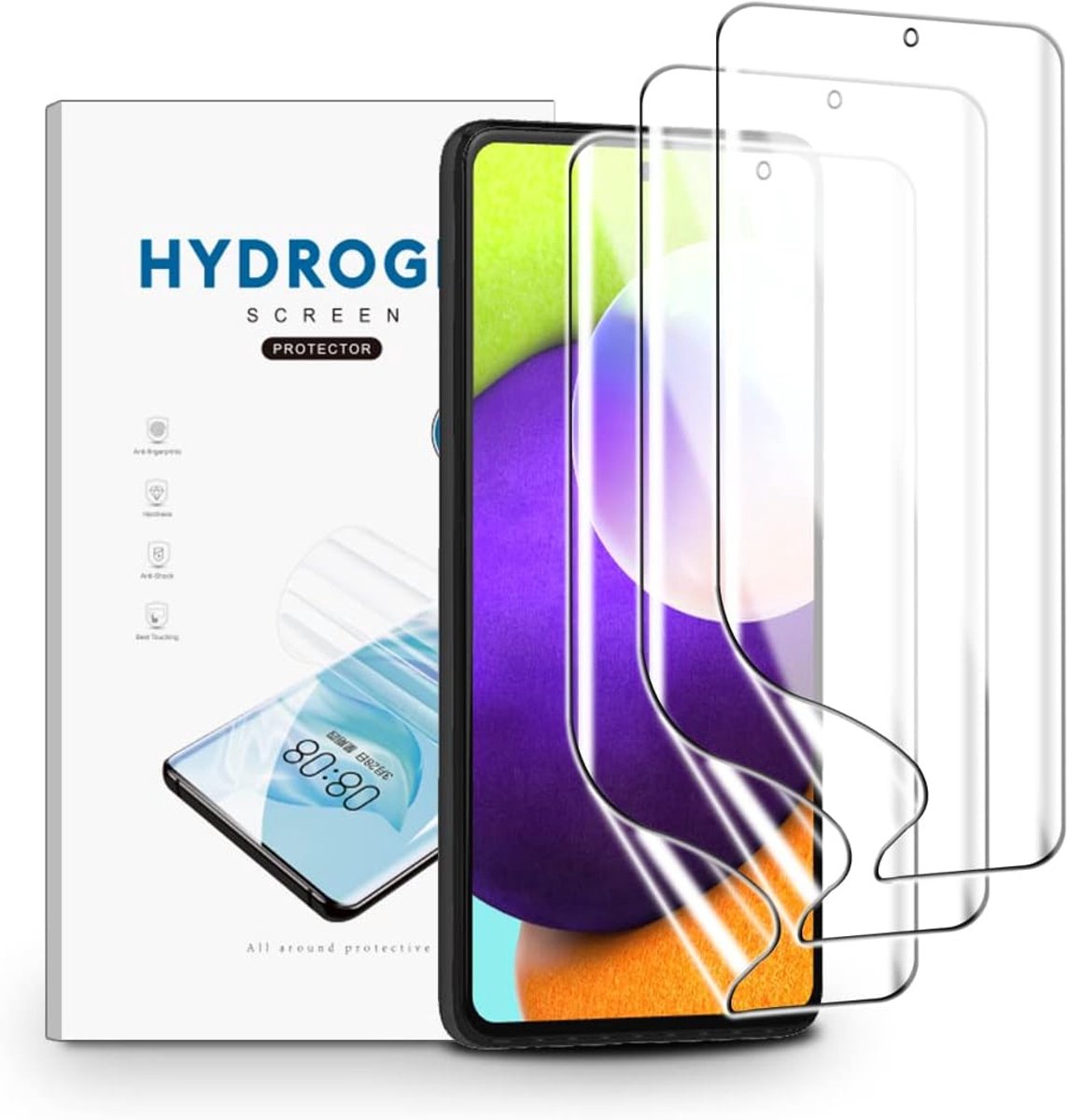 Schermprotector voor Samsung Galaxy A52, 3 Stuks Schermbeveiliging Ultra Helder, TPU Flexibele Beschermende Zachte Film, Krasvast