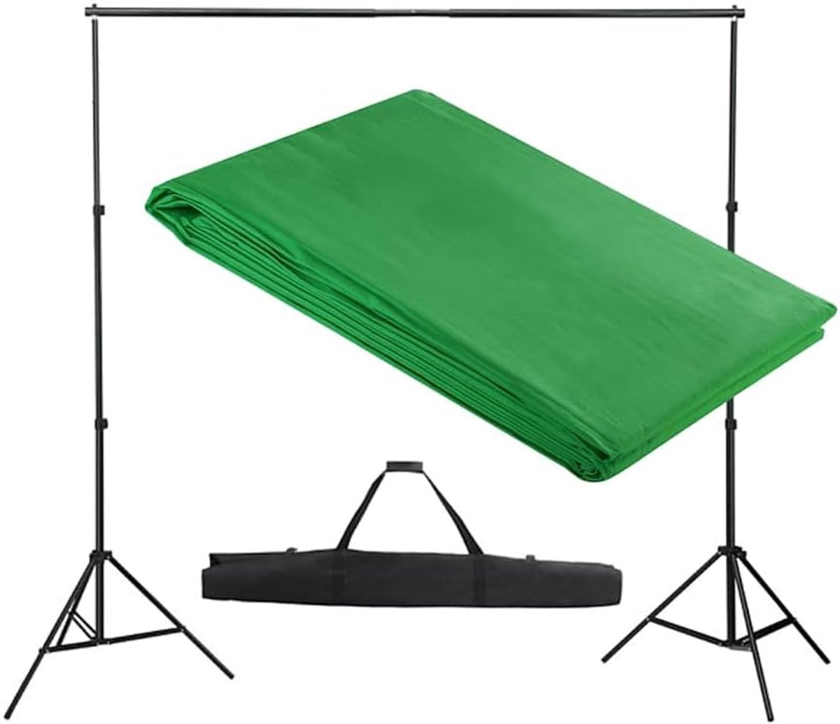 Fotoachtergrondsysteem, aluminium statief, groen, 300 x 300 cm