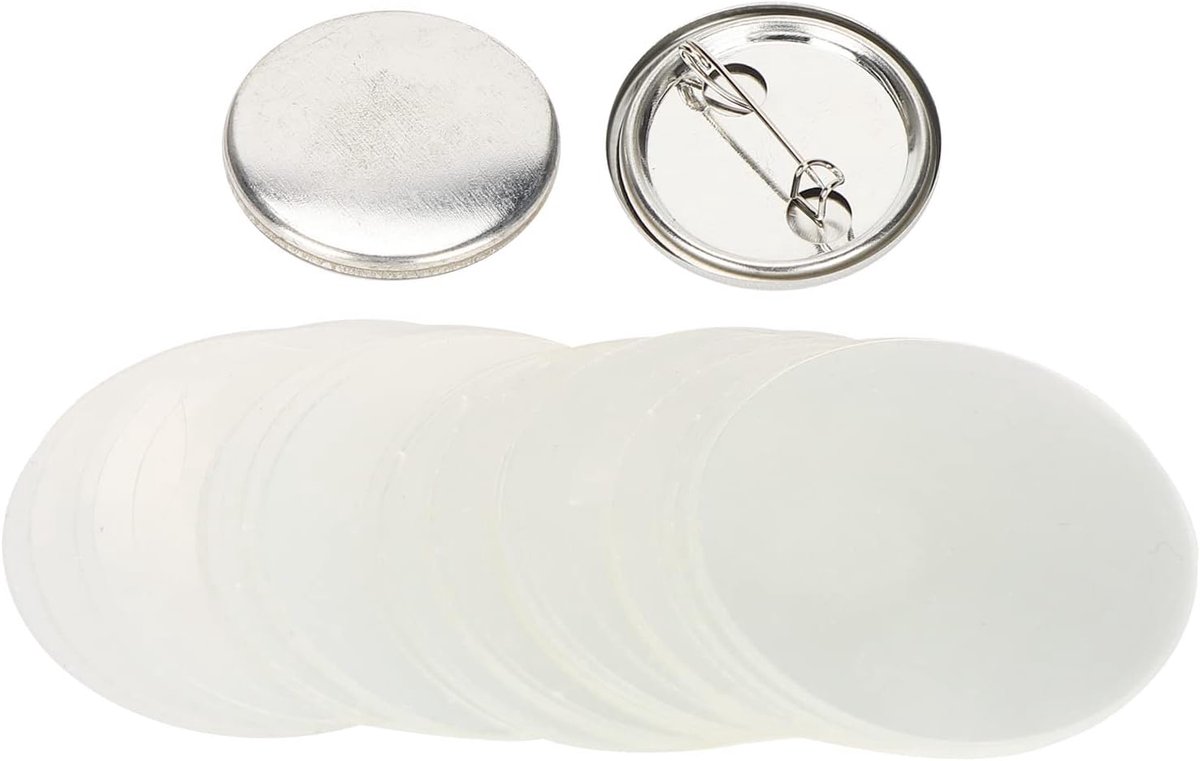 Knopen Maken Benodigdheden, Knoppennen voor Alle Gelegenheden, 100st Pinknop Ronde Veiligheidsbadge Embleem Medaille Onderdelen Benodigdheden voor Handwerk (100 sets metalen badges