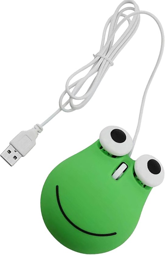 Schattige Muis, USB-bedrade Muis Ergonomisch Ontwerp Dierlijke Groene Kikkervorm Computermuis met Snoer voor Kinderen, voor Laptop-pc — afbeelding 5