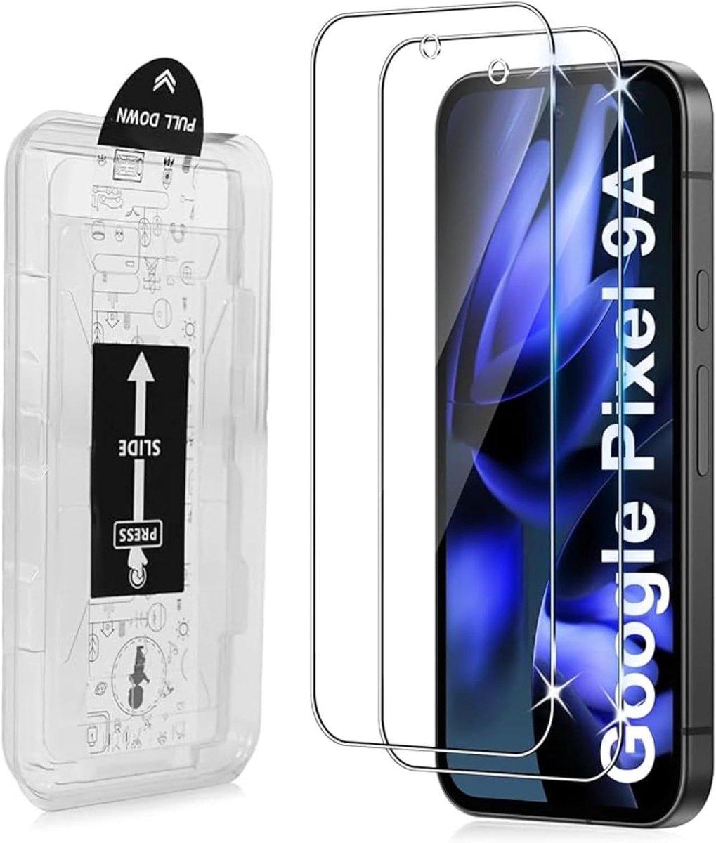 Screen protector voor Google Pixel 9a, 2 stuks krasbestendige displaybeschermfolie, HD helder, zonder luchtbellen, Ultra Boven 9H+ Gehard glas