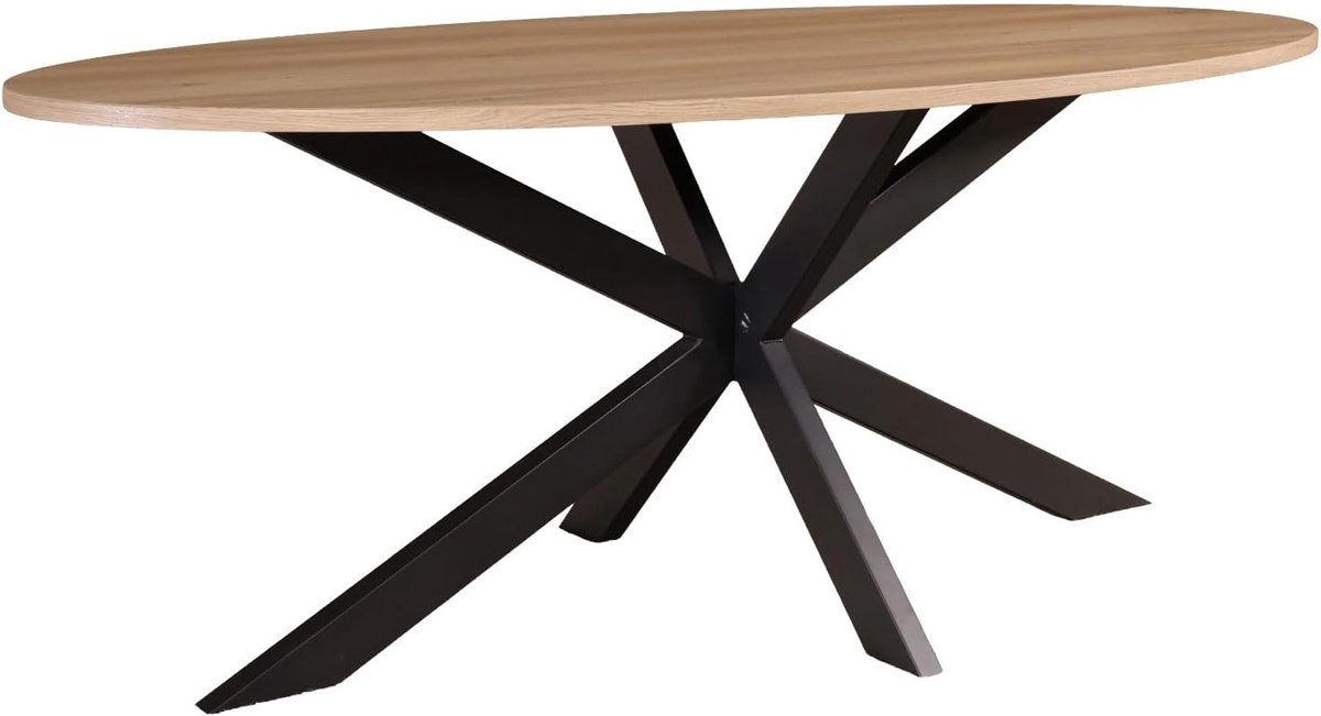 Eettafel ovaal 200cm Rato lichtbruin ovale tafel MDF eetkamertafel