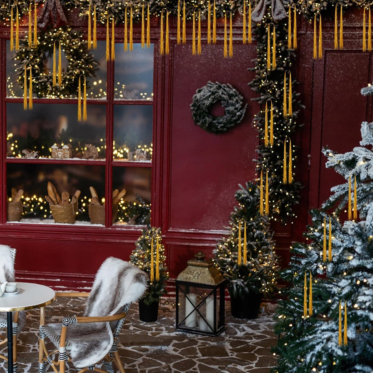 5000 strengen, lametta, ijspegels, kerstboom, glitterdecoraties, glinsterende lamettafolie, franjes voor thuis, feest, verjaardagsfeest, bruiloft (goud) – foto 7