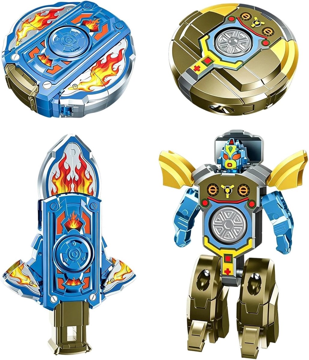 2-in-1 vervormbare fidget spinner robotspeelgoed, handspeelset, goud
