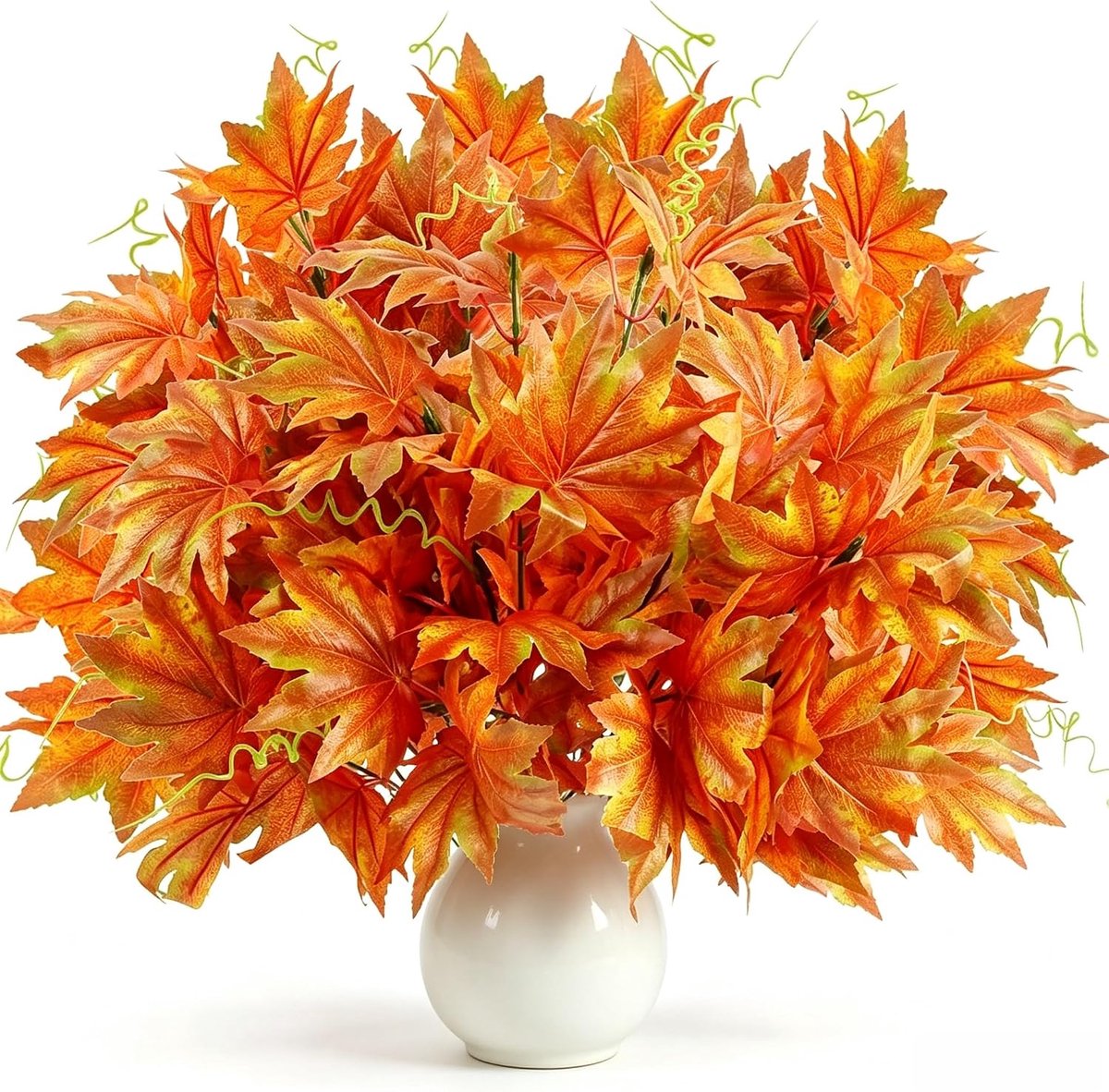 Kunstherfstplanten, kunstmatige esdoornbladeren, takken, rode esdoornbladeren, kunstherfstbloemen voor Halloween, thuis, feesten, bruiloften, festivals