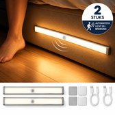 AUM® LED Kastverlichting met Bewegingssensor – 2 Stuks 30 cm – 3 Lichtkleuren – Dimbaar – Draadloos & USB Oplaadbaar – Magnetische Keukenverlichting, Kastlamp & Nachtlamp - Zilver