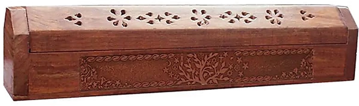 Wierookstokjes Brander & Bewaardoos Lotus – Houten Wierookhouder – 31 × 5,5 × 6 cm