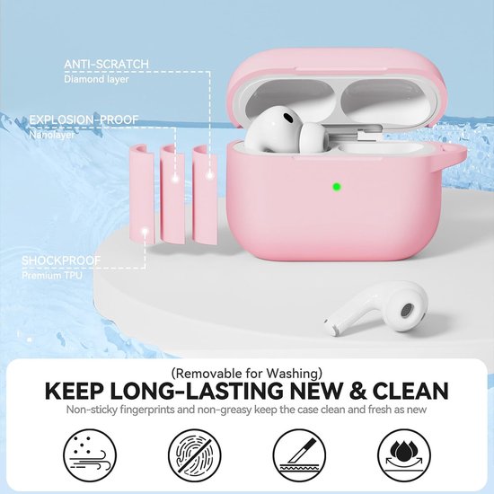 Siliconen voor AirPods Pro 3 Hoes, Light Pink — afbeelding 4