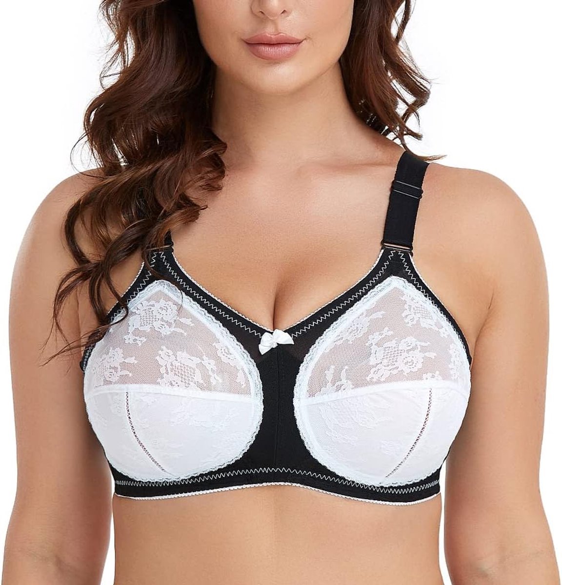 Dames Plus Size BH Minimizer Kant Volledige Dekking Stevige Hold Niet Gewatteerde Non Wired