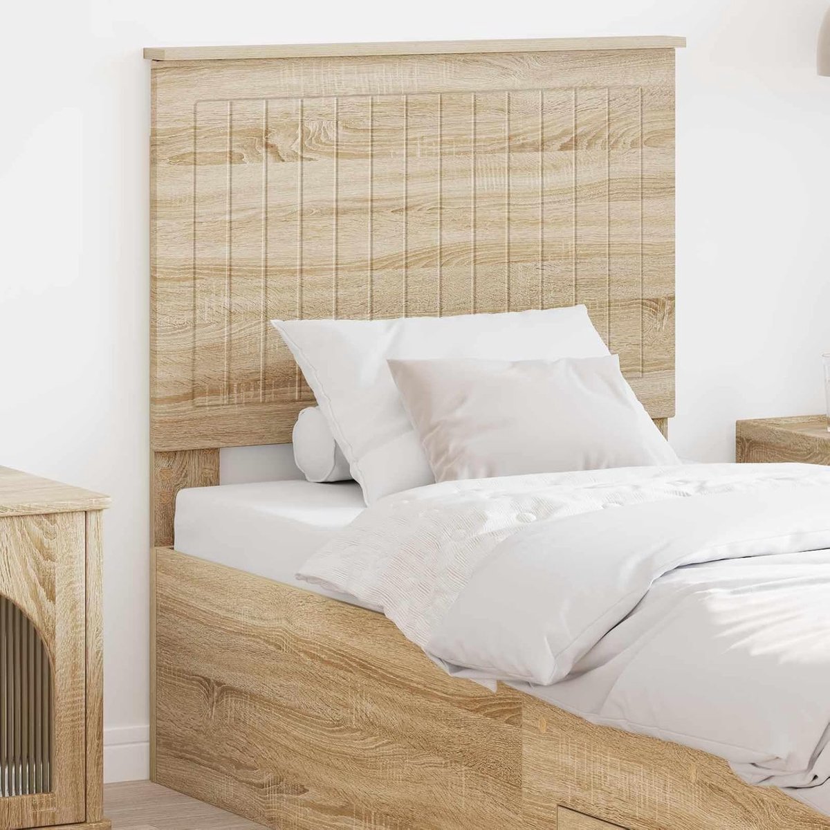 hoofdeinde van 80 cm breed Sonoma eikenhout, ideaal voor slaapkamers. Eenvoudig minimalistisch ontwerp past bij verschillende interieurstijlen,