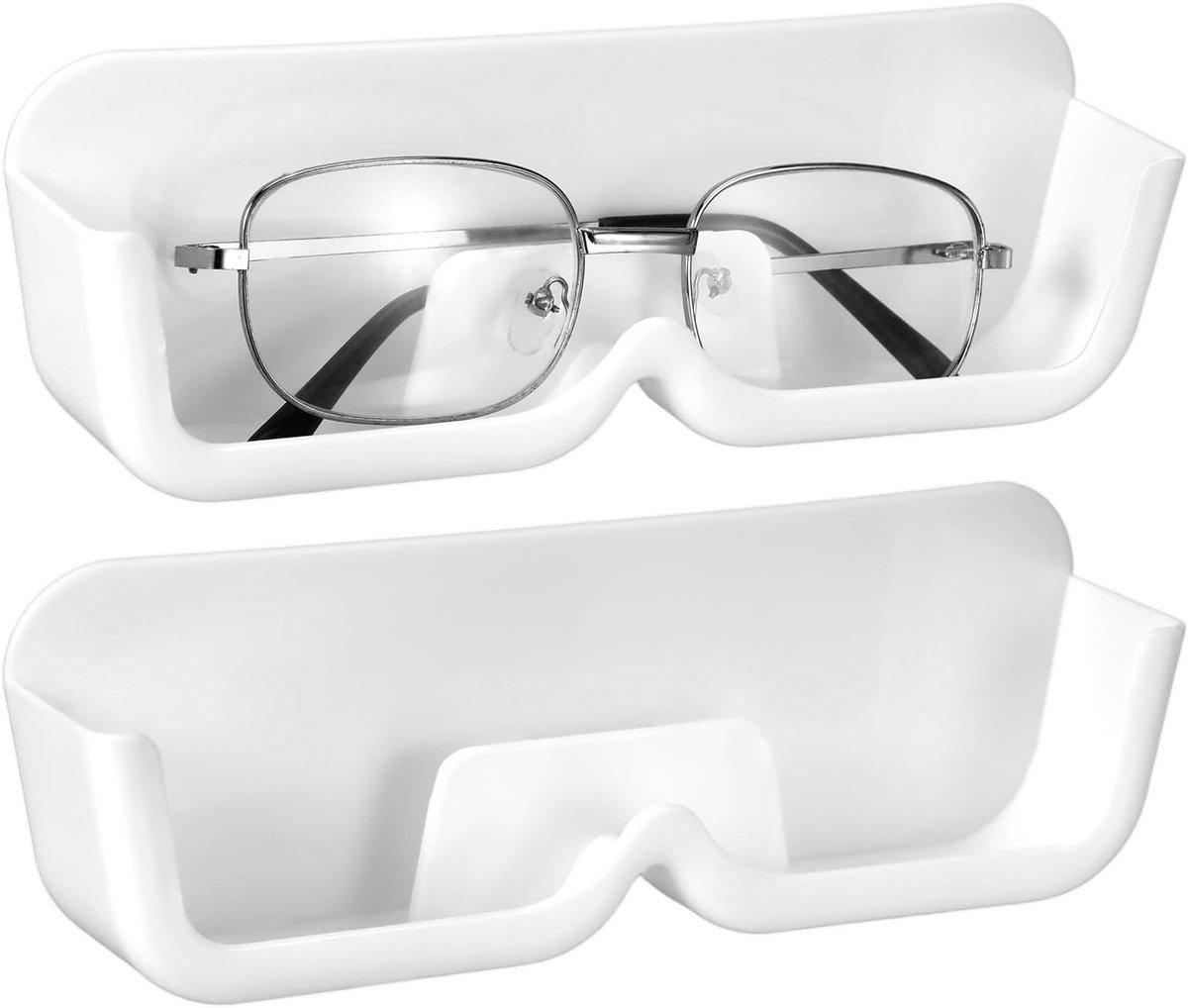 2 stuks brillenhouders voor aan de muur, witte brillenhouder, zonnebrillen opslag, brillenstandaard, brillenopslag, zonnebrillenhouder voor aan de muur, brillenlegger organizer voor het